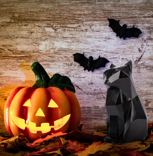 Black cat candle for Halloween decor