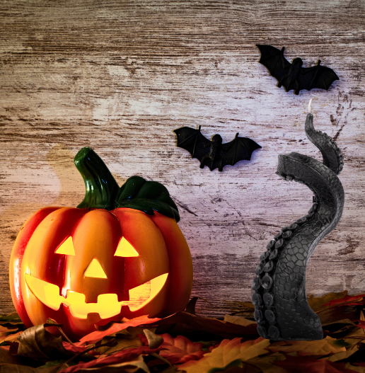 Black octopus candle for Halloween indoor decorations