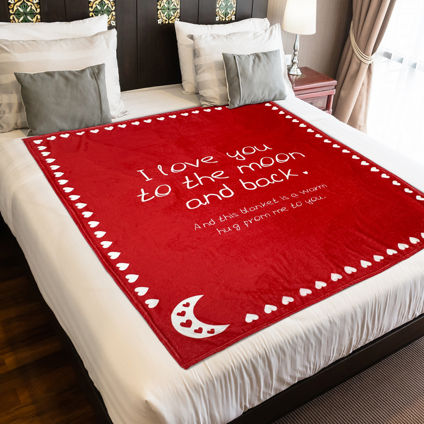 showing a throw blanket for bed red