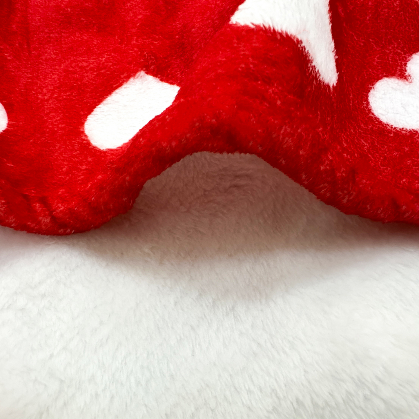close up on a cute blanket red love