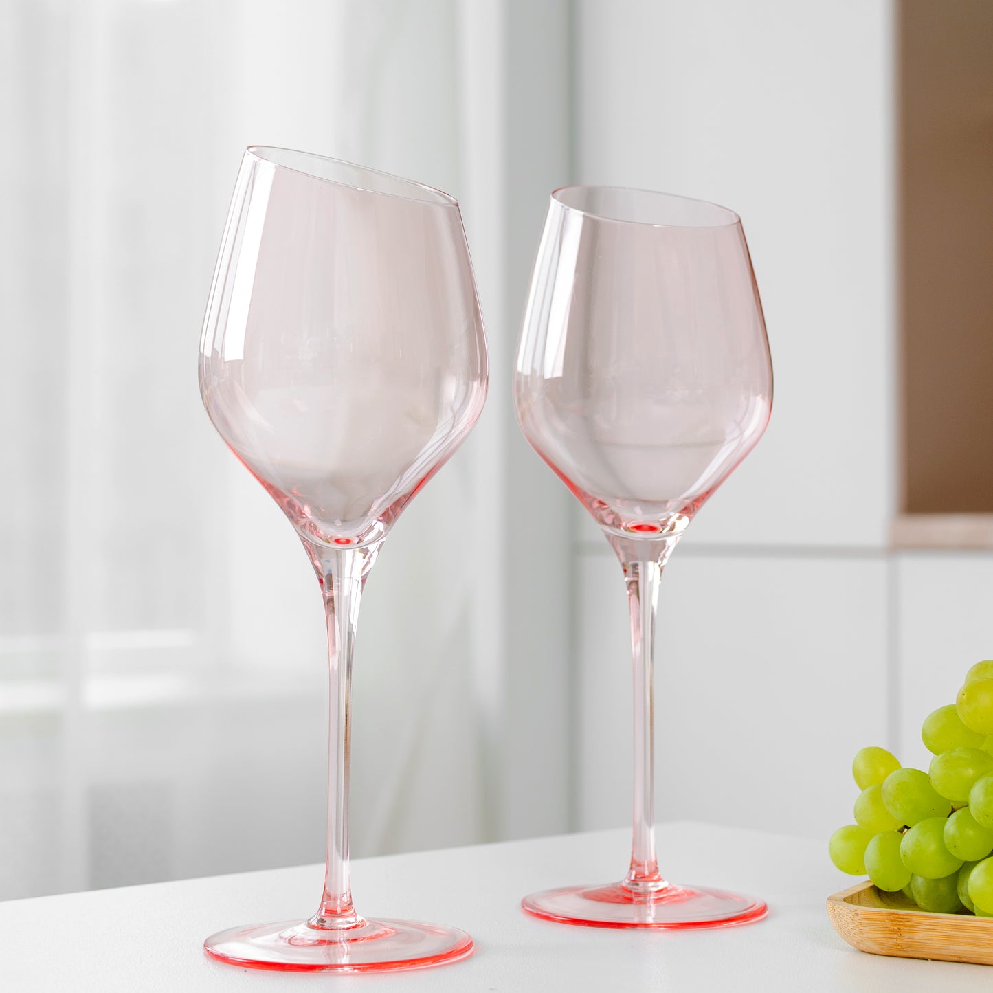 Pink Wine Glasses Set of 2