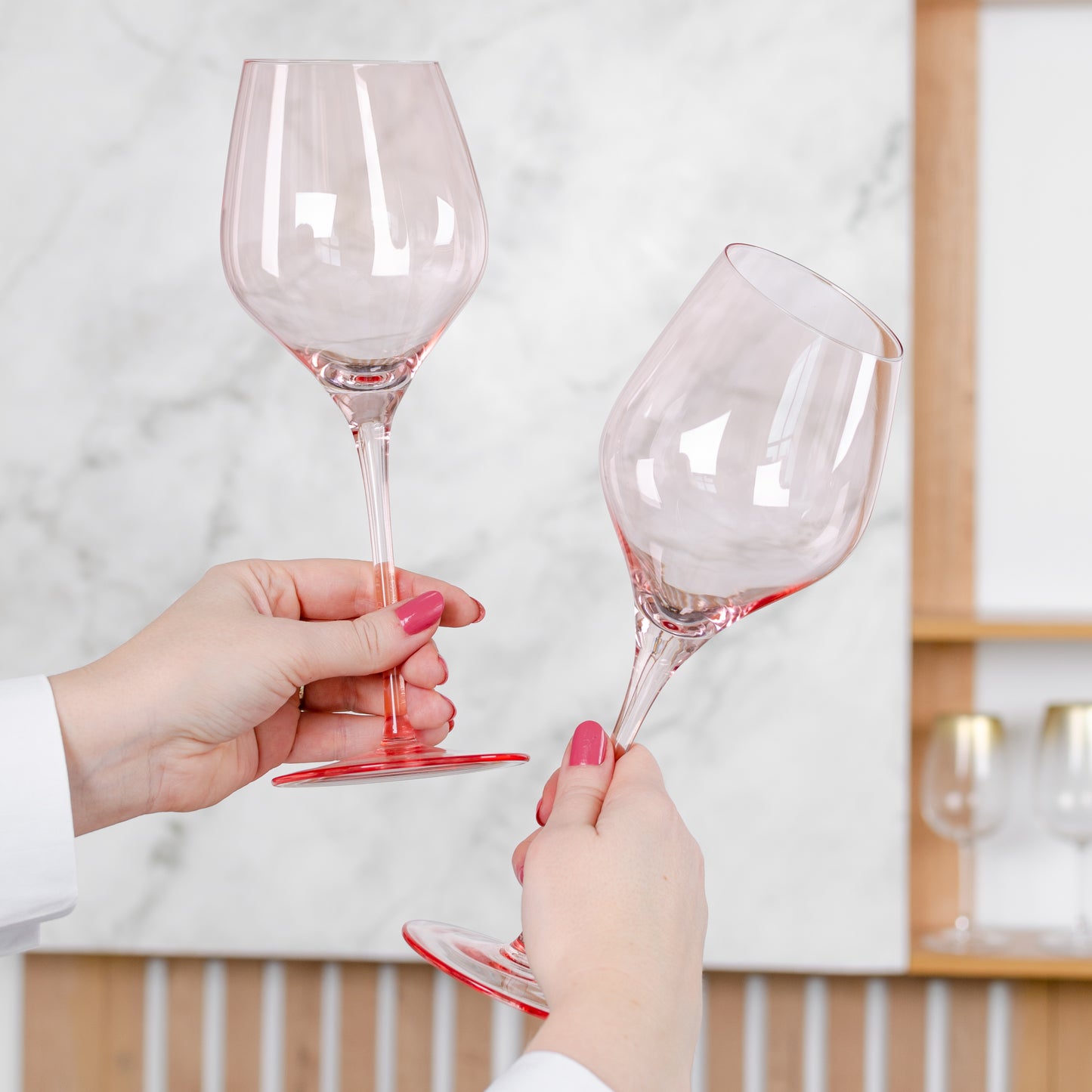 Pink Wine Glasses Set of 2