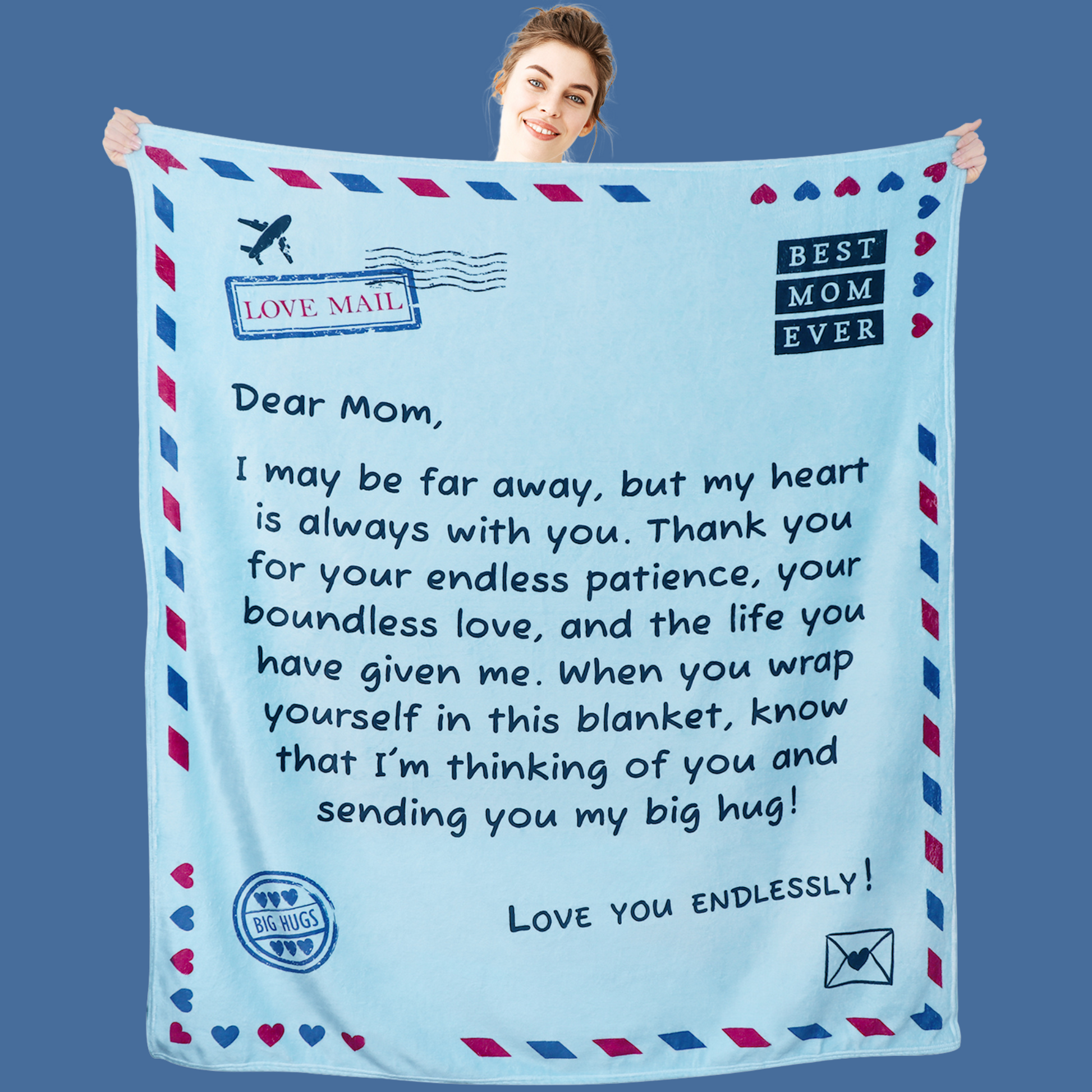 mother blanket with letter