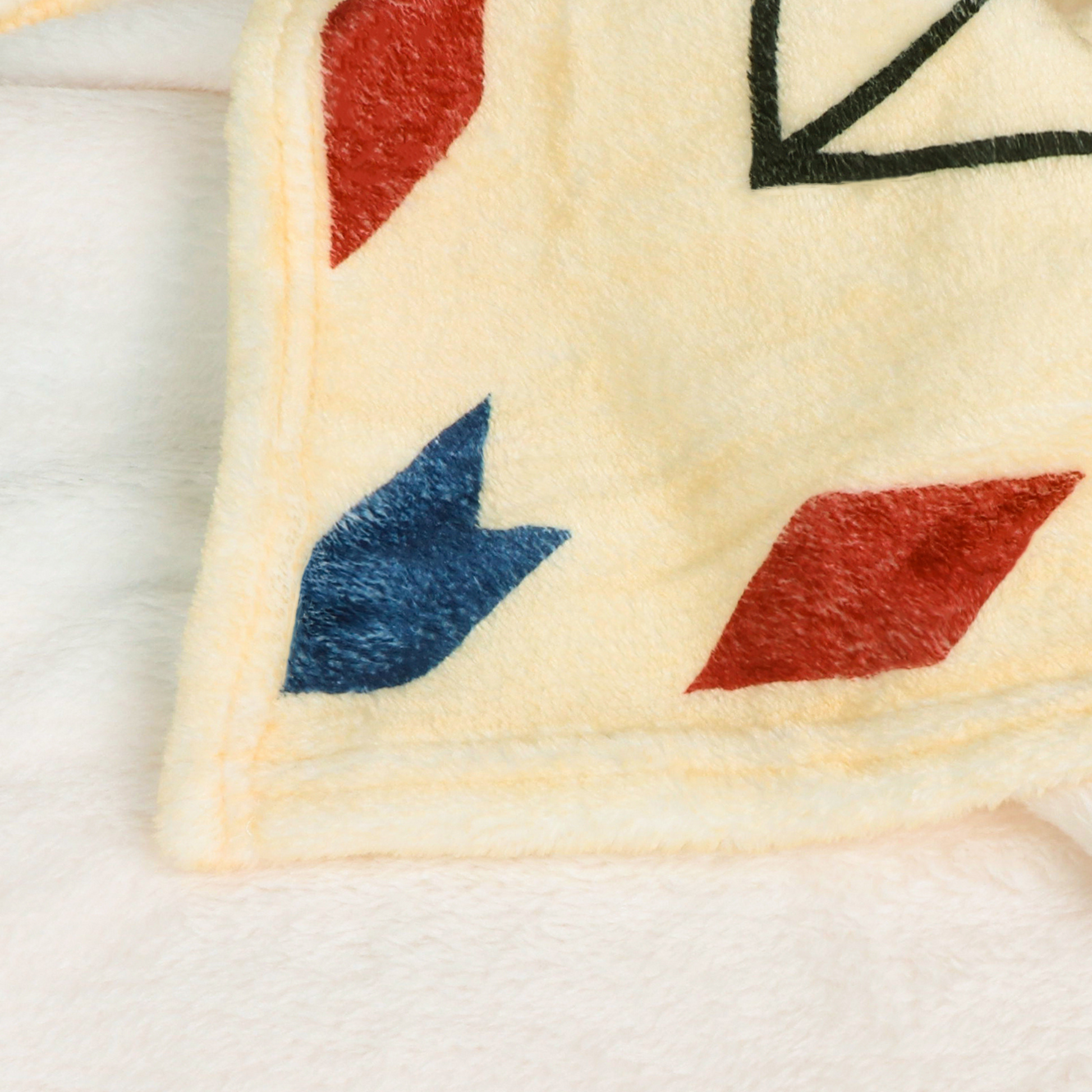 close up on a throw blanket for bed