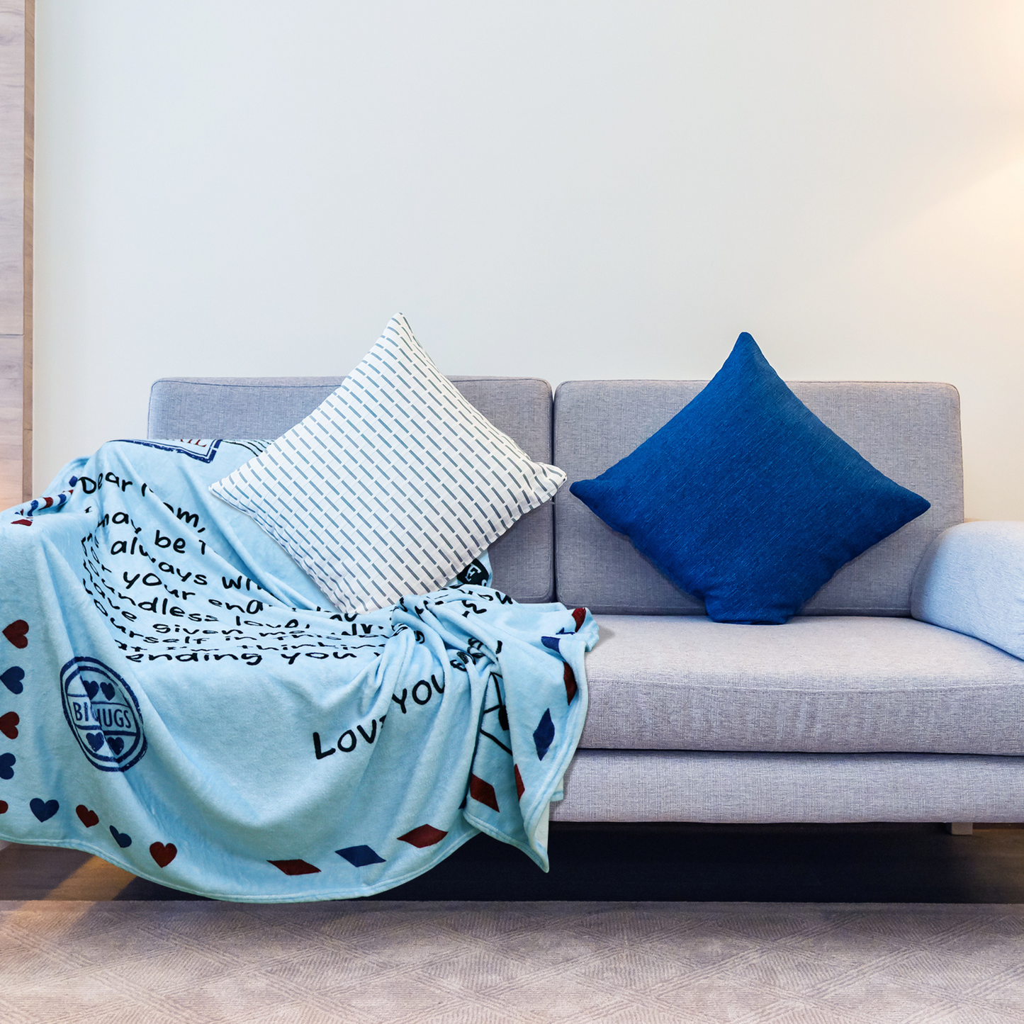 couch throw blanket with love letter for mom