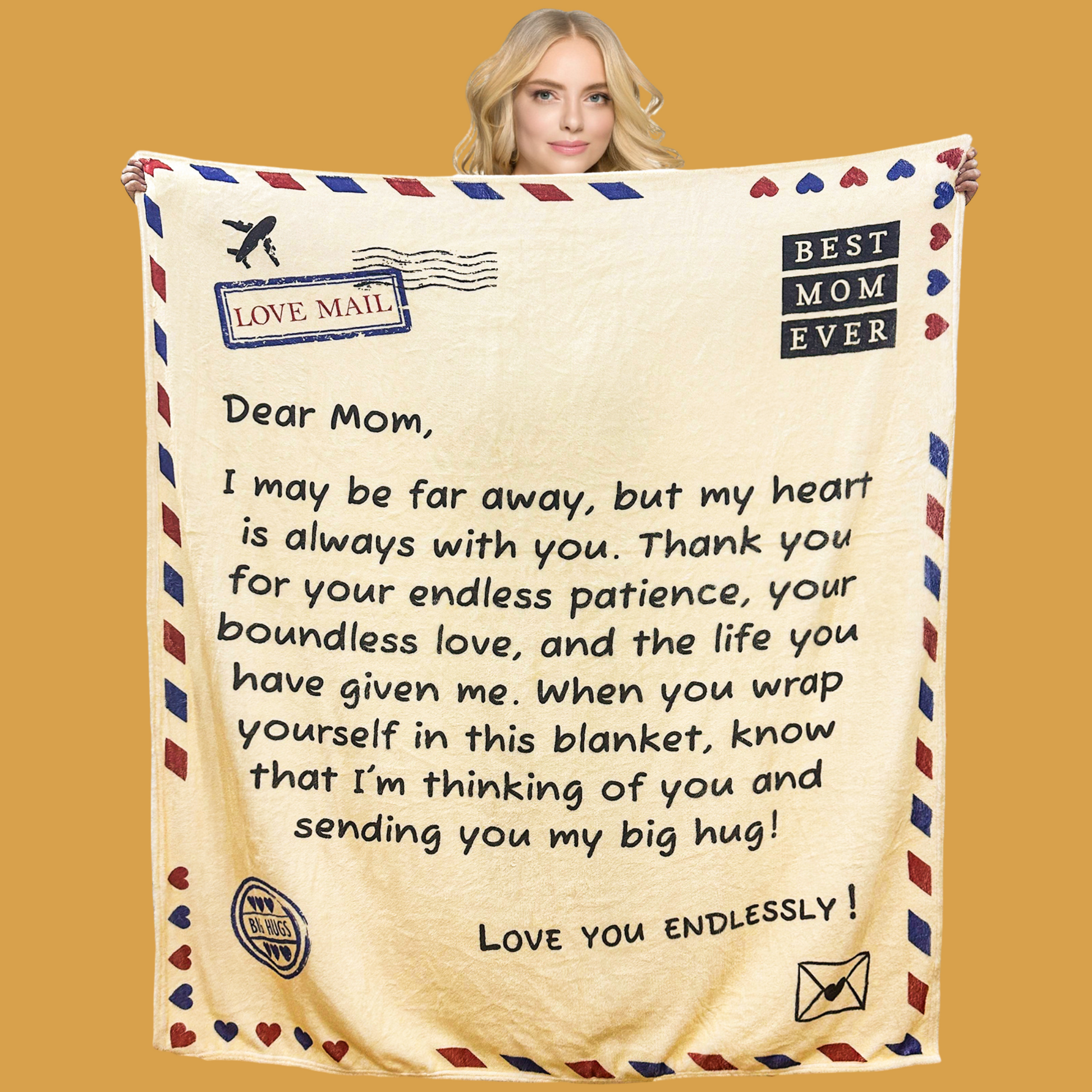 mother blanket with letter