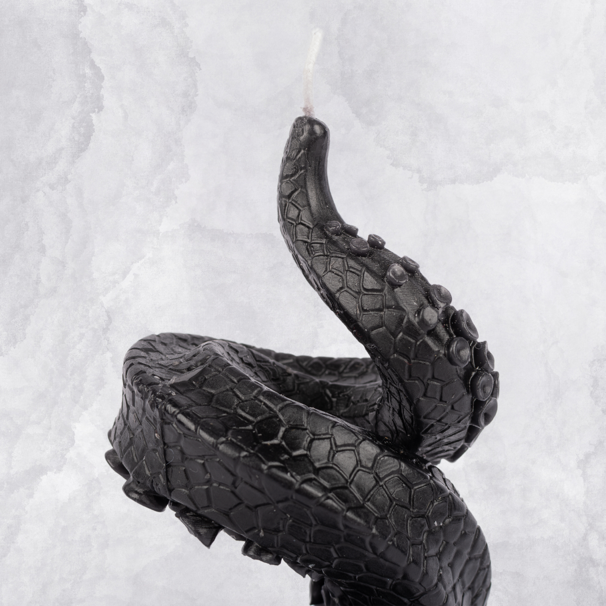 Top view of tentacle candle wick – sculptural wax candle for spooky decor and Halloween gifts