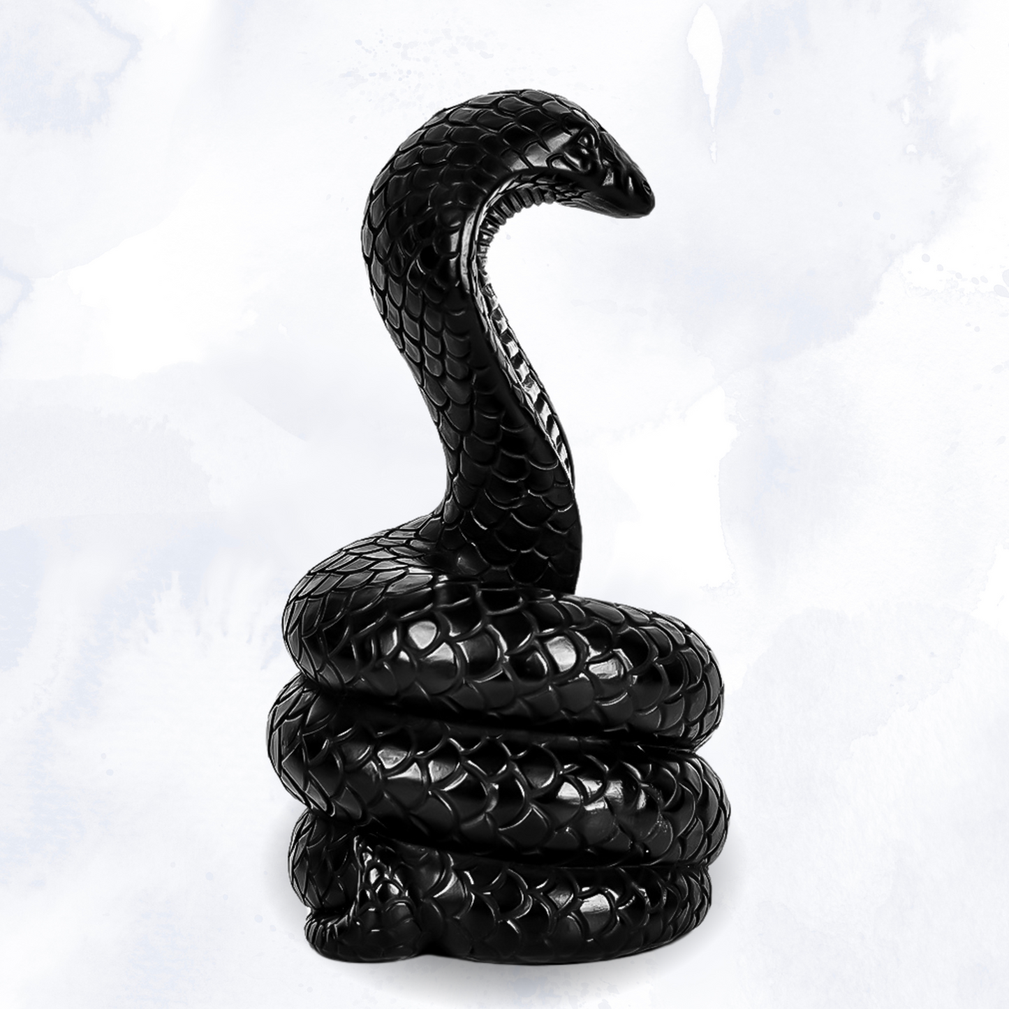 Sculpted cobra candle in black wax – snake figurine, gothic decor, snake candle