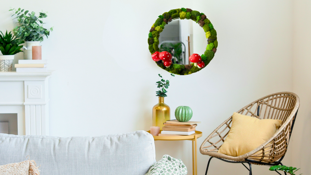 Load video: decorative mushroom mirror for wall art video unboxing and overview