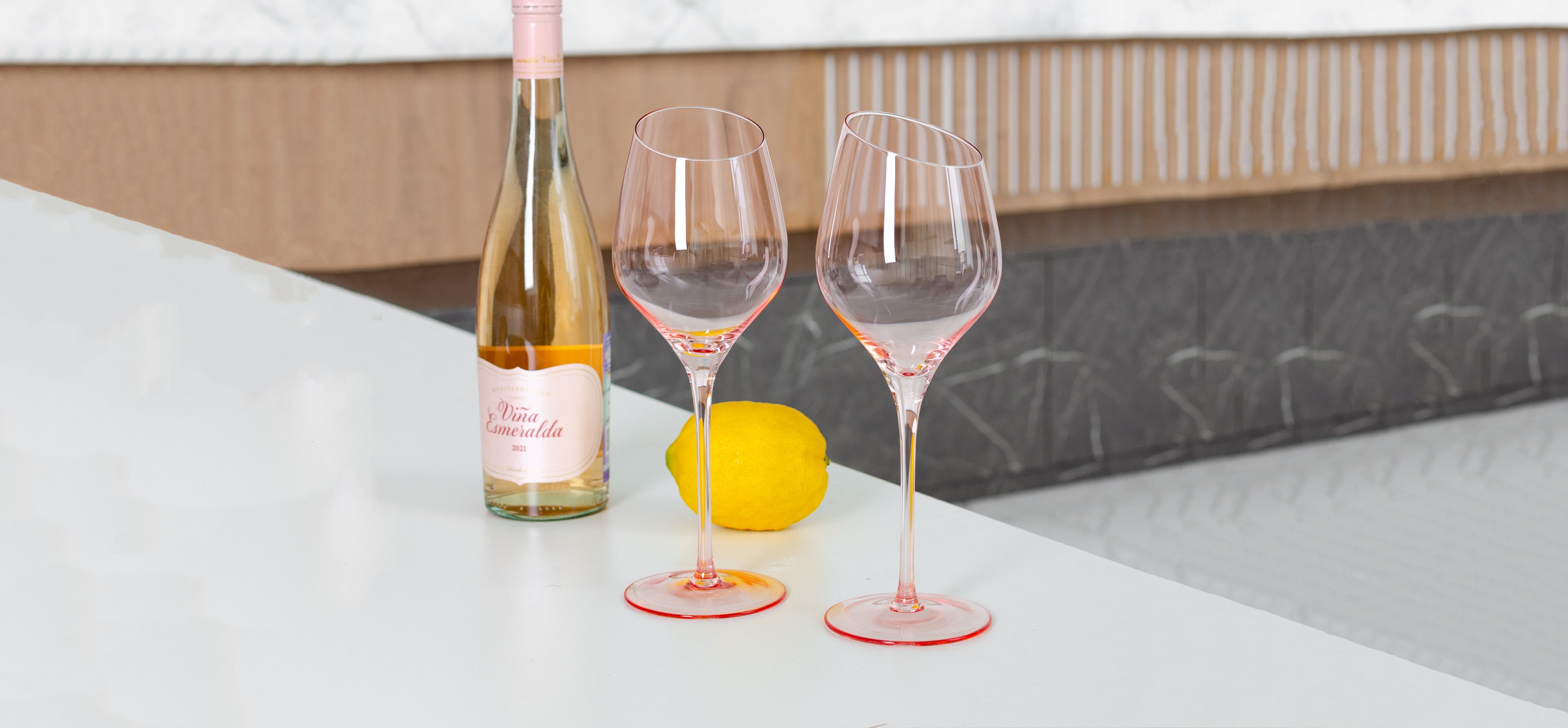 Add a touch of elegance to your wine tastings with these stylish and unique pink wine glasses